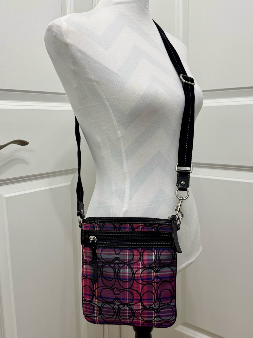 Coach Vintage Poppy Tartan Signature Plaid Crossbody Bag